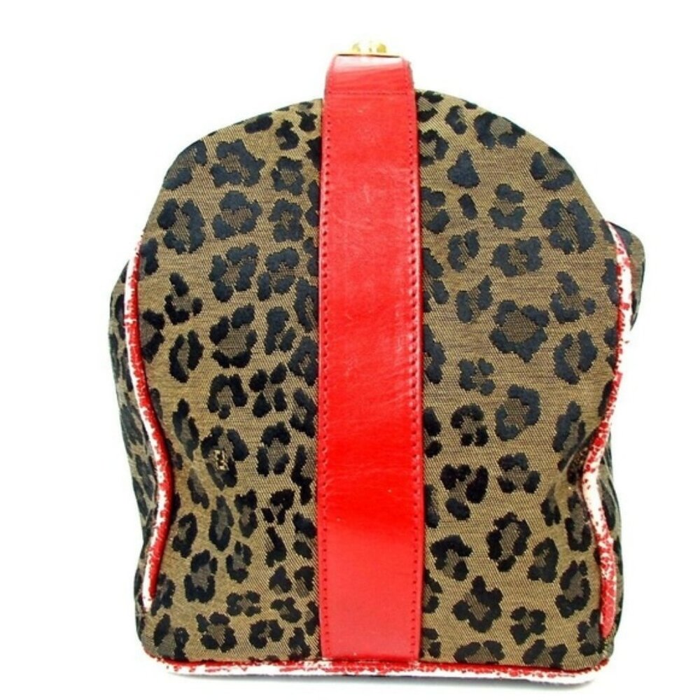 Vintage Fendi Leopard Red limited edition rare bag gold satchel tote